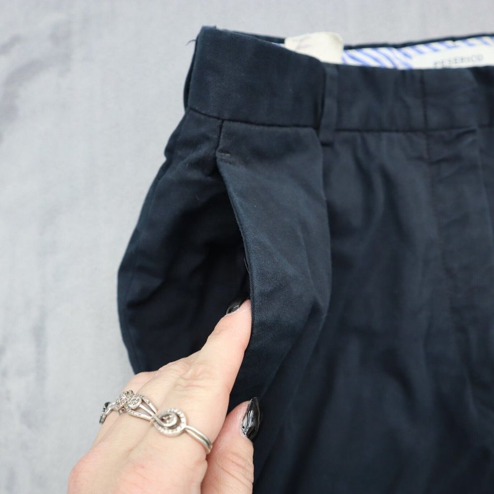 Peserico Pants Women Large Navy Blue Casual Lightweight Wide Leg EU 42 Chino - Picture 5 of 15